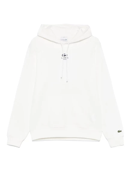 Унисекс худи Lacoste из хлопкового флиса, белое