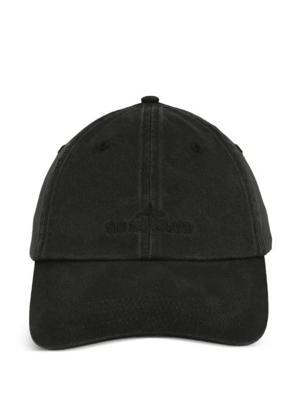 Мужская бейсболка Stone Island с вышитым логотипом, черная