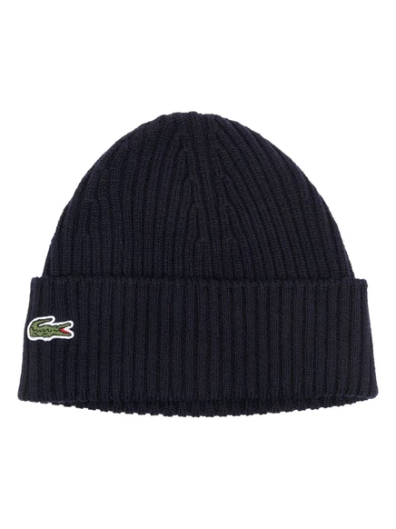 Унисекс шапка-бини Lacoste с логотипом, темно-синяя