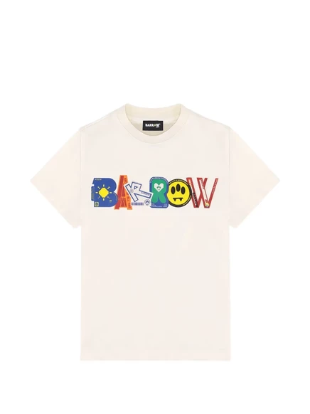 Детская футболка Barrow kids с логотипом, бежевая