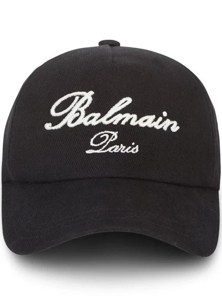 Кепка Balmain Signature с вышитым логотипом, черная