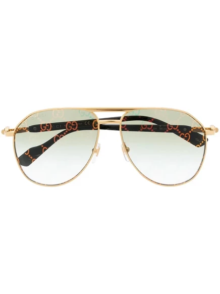 Унисекс солнцезащитные очки Gucci Eyewear авиатор, золотистые
