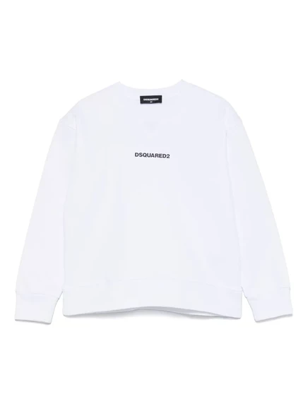 Детская толстовка DSQUARED2 Kids с логотипом, белая