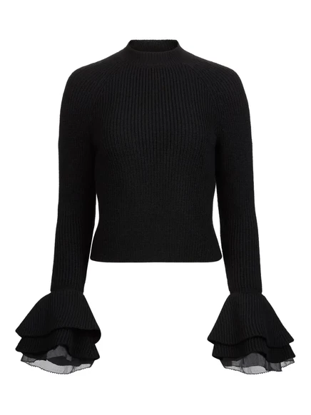 Женский топ Nina Ricci с рюшами, черный