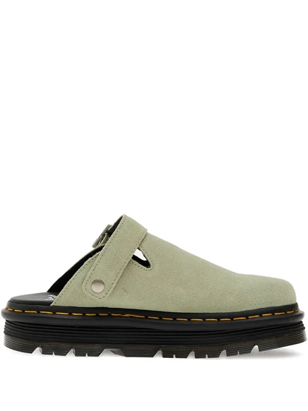 Женские мюли Dr Martens замшевые с пряжкой, зеленые