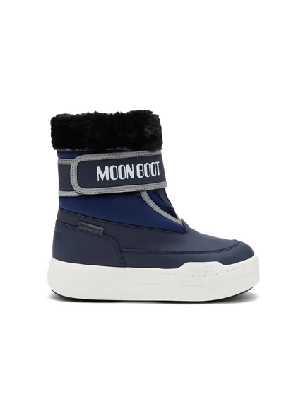 Детские ботинки Moon Boot Kids зимние платформенные с искусственным мехом, темно-синие