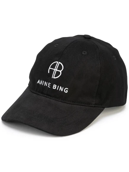 Женская бейсболка ANINE BING с вышитым логотипом, черная