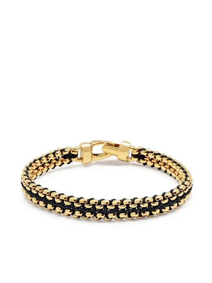 Мужской браслет Nialaya Jewelry плетеный 8 мм, позолоченный