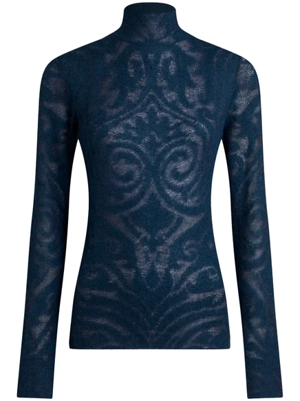 Женский жаккардовый свитер Etro, синий