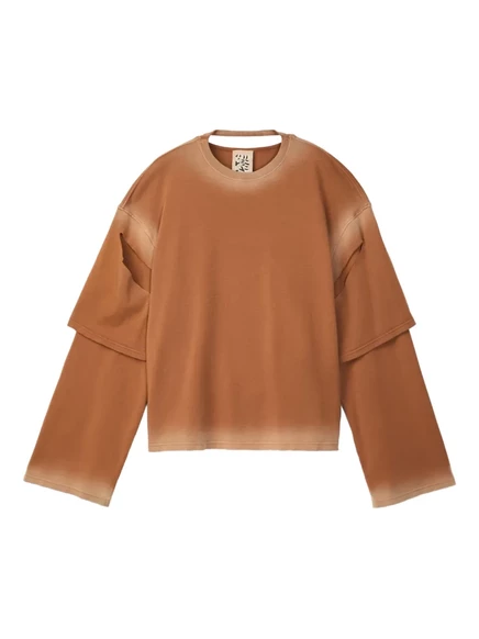 Двухслойная футболка CamperLab с эффектом омбре brown