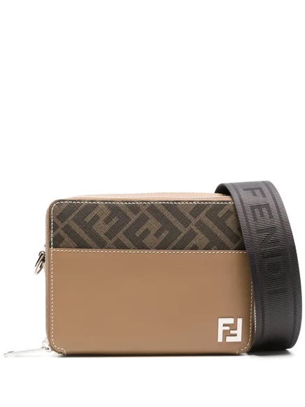 Мужская сумка Fendi Camera Case Squared FF, коричневая
