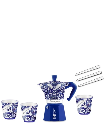 Набор Bialetti x Dolce & Gabanna Moka Express Blu Mediterraneo (для трех человек) blue