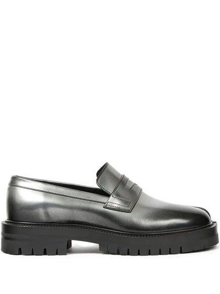 Кожаные мокасины Maison Margiela Tabi silver
