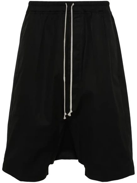 Шорты из поплина Rick Owens с заниженной талией black