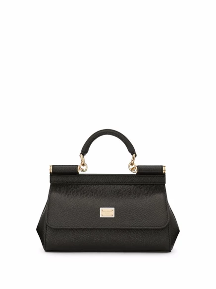 Маленькая сицилийская сумка-тоут Dolce & Gabbana black