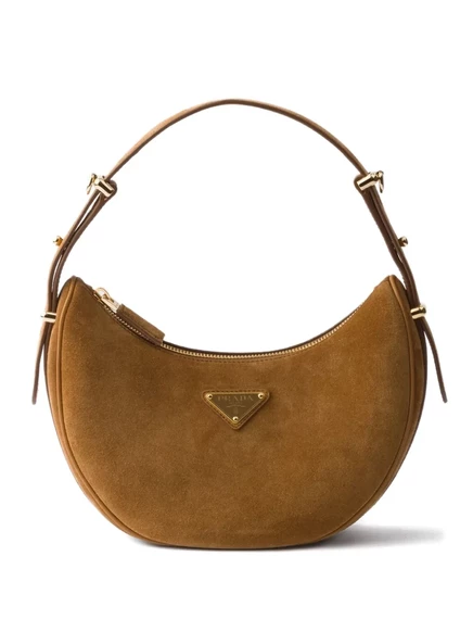 Замшевая сумка через плечо Prada Arqué brown