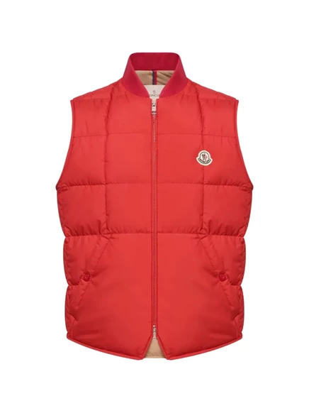 Мужской стёганый жилет Moncler Elberton с логотипом, красный