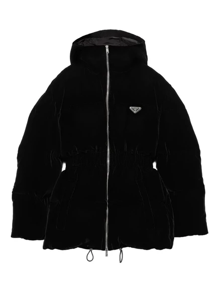 Бархатный пуховик Prada black