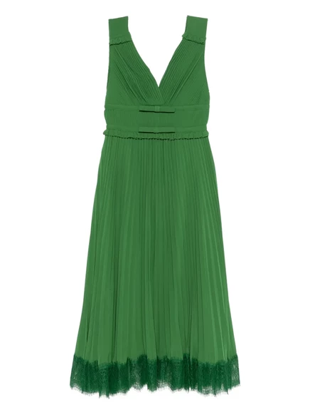 Женское платье Self-Portrait Bow Pleated, зеленое