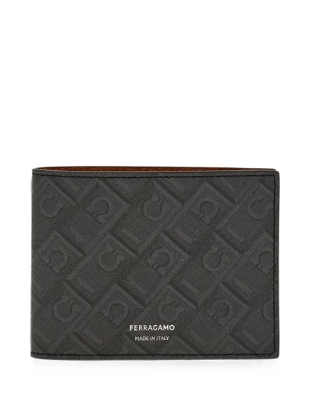 Мужской кошелек Ferragamo с монограммой, серый