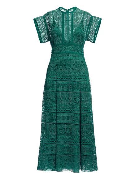 Женское платье Elie Saab макраме миди, зеленое