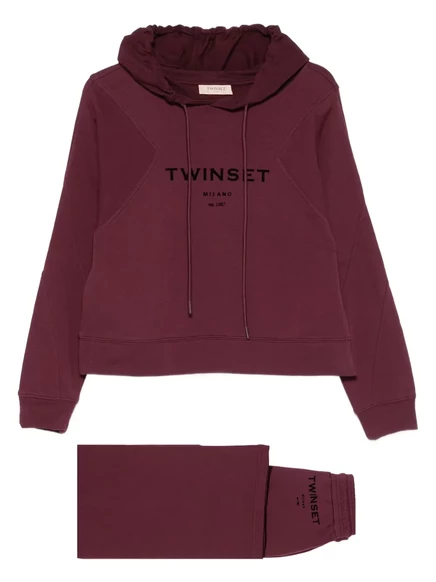 Женский хлопковый спортивный костюм Twinset, красный