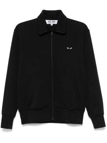 Унисекс спортивная куртка Comme des Garçons Play из джерси с принтом сердца, черная