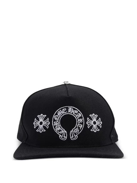 Унисекс бейсболка Chrome Hearts с подковой и крестом, черная