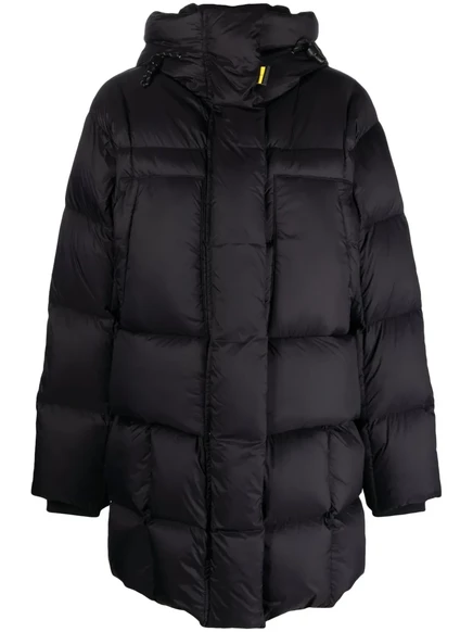 Женская пуховая куртка Parajumpers с логотип‑нашивкой, черная