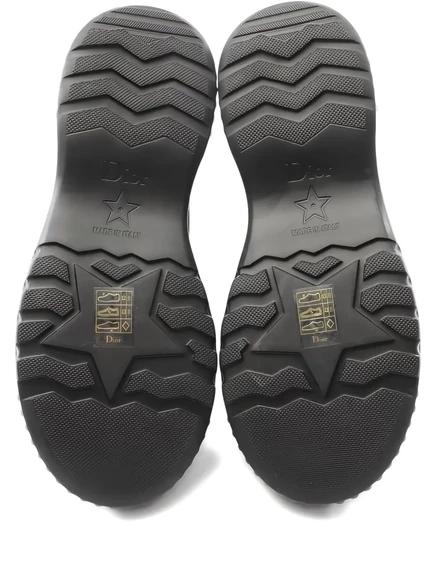 Бывшие в употреблении кожаные ботинки Side Gore от Christian Dior black
