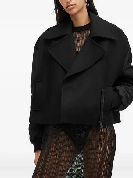 Куртка-бомбер из полушерстяной ткани AllSaints Orla black