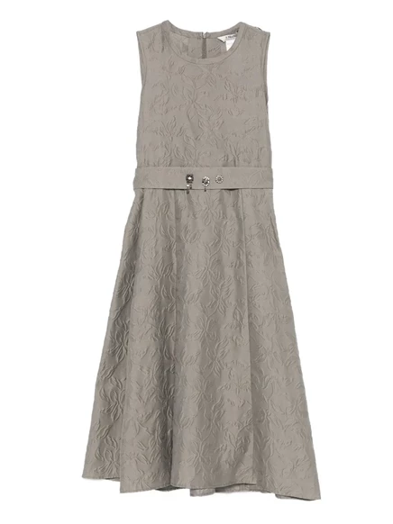 Неподвластное времени миди-платье Max Mara с поясом, украшенное цветами grey