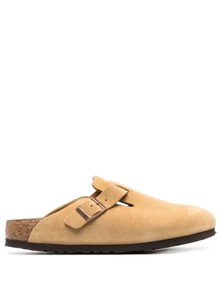 Бостонские замшевые босоножки Birkenstock с пряжками neutrals