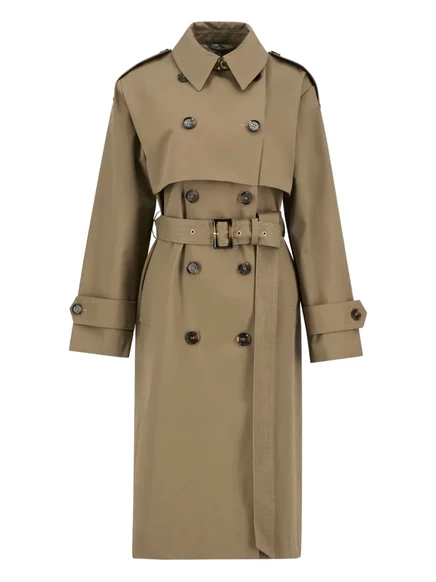 Двубортный тренч Barbour Aoife с застежкой на поясе brown