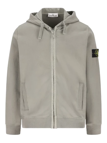 Толстовка с капюшоном и значком Stone Island Compass grey