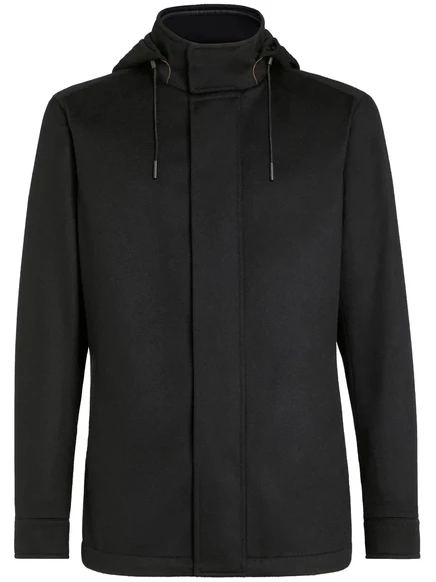 Мужская кашемировая куртка Zegna Cima Oasi водоотталкивающая, черная