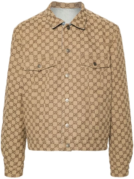 Джинсовая куртка Gucci с реверсивным рисунком blue