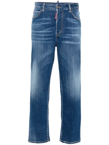 Женские джинсы DSquared2 slim fit, средней посадки, синие