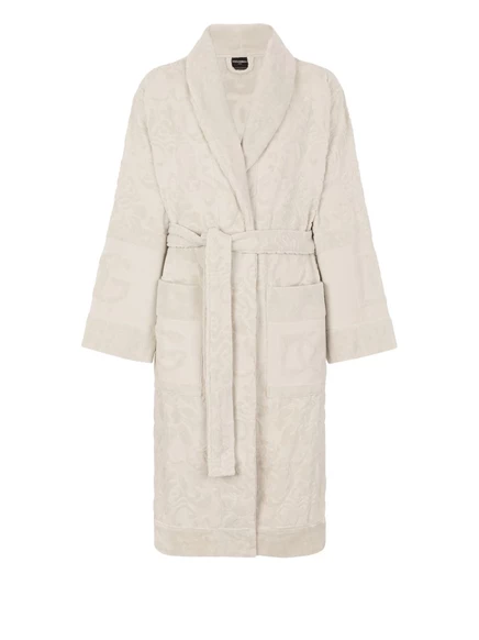 Банный халат из хлопка Dolce & Gabbana neutrals