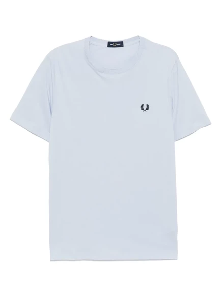 Мужская футболка Fred Perry с вышитым логотипом, голубая