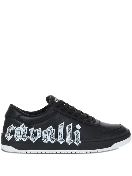 Мужские низкие кожаные кеды Just Cavalli, черные
