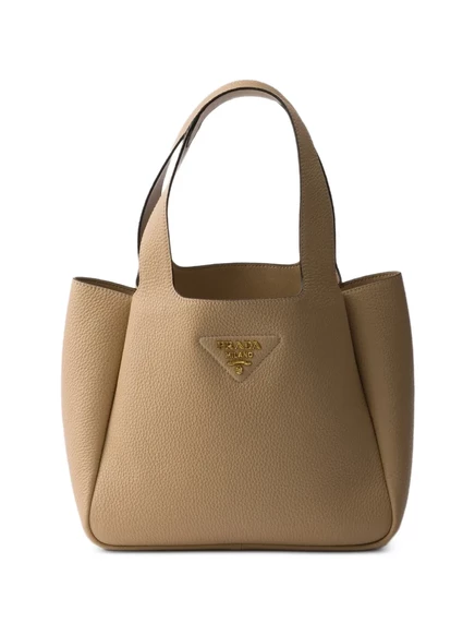 Женская сумка-тоут Prada Small кожаная, бежевая