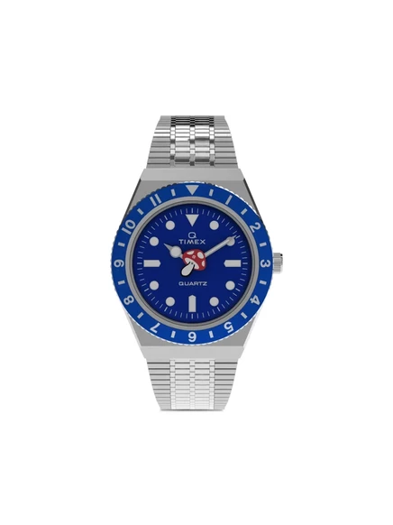 Мужские наручные часы Timex SST 38 мм, серебристые с синим циферблатом