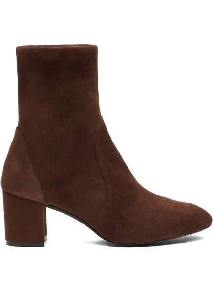 Замшевые сапоги Stuart Weitzman на массивном каблуке