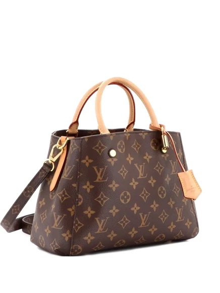 Сумка Montaigne от Louis Vuitton, бывшая в употреблении, с монограммой, холщовая сумка BB satchel