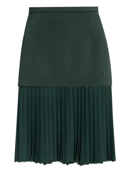 Плиссированная юбка с нашивкой с логотипом Lacoste green