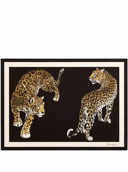 Подставки под тарелки Dolce & Gabbana бумажные леопард, 36, черно-белые/желтые