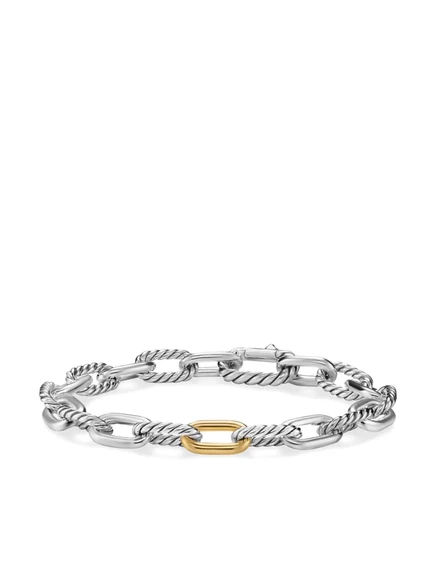 Мужской браслет David Yurman DY Madison из серебра и 18K золота, серебристый