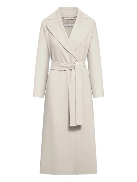 Шерстяное пальто с запахом от Max Mara white