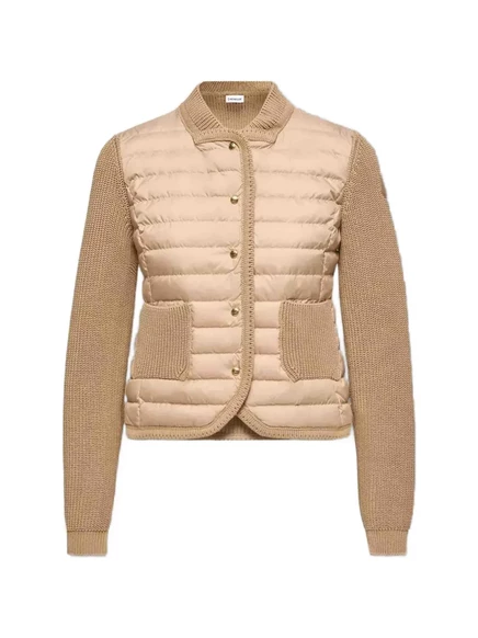 Женский стеганый кардиган Moncler, бежевый